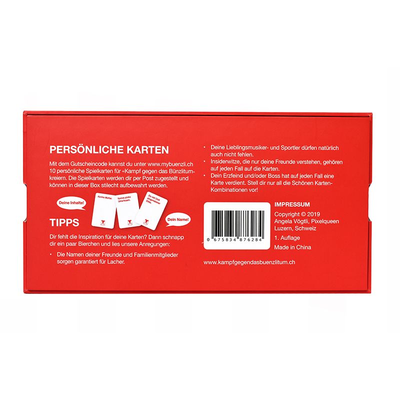 Kampf gegen das Bünzlitum individuelles Spielkartenset